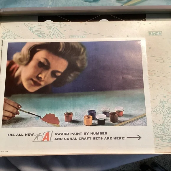 Two Vintage Silver Award Paint by Number. Numbered oil paint sets. 1960’s - Picture 6 of 12